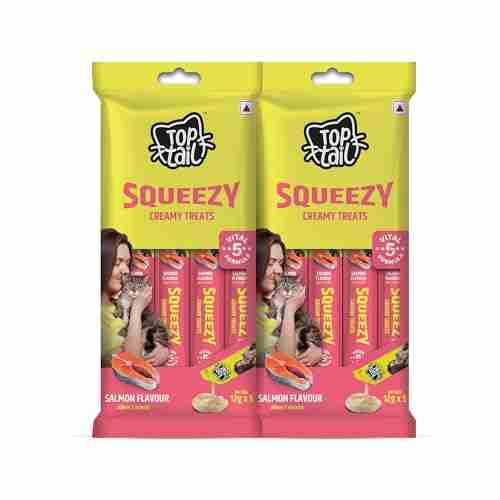 Top Tail Salmon Cat Treats Creamy Sachets 60g