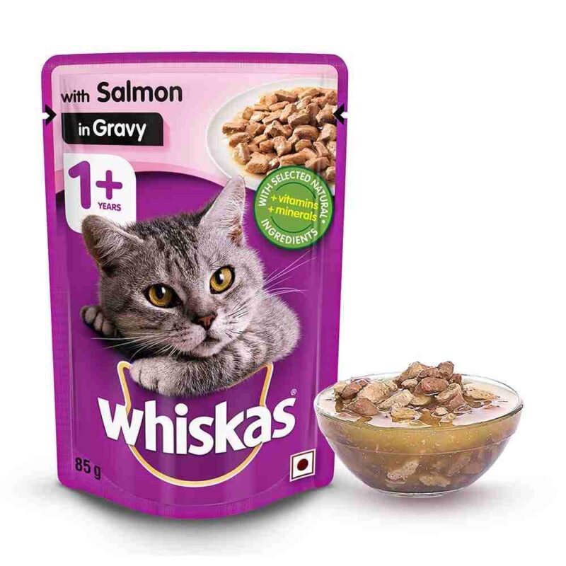 Whiskas Adult Salmon with Gravy Cat Food 85g