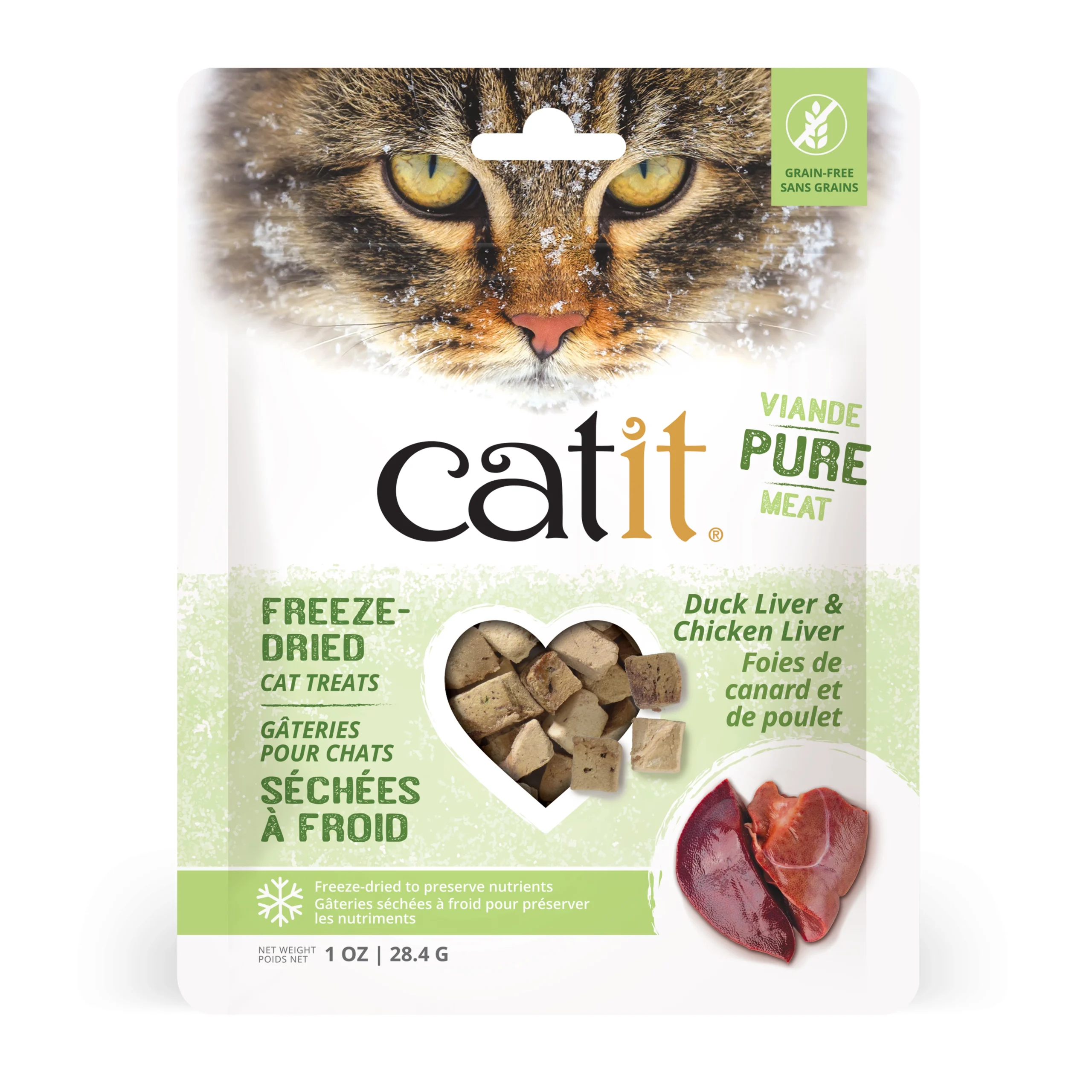 scNnx_VIm-product.webp Catit Freeze-Dried Cat Treats Duck Liver & Chicken Liver, 28.4 g