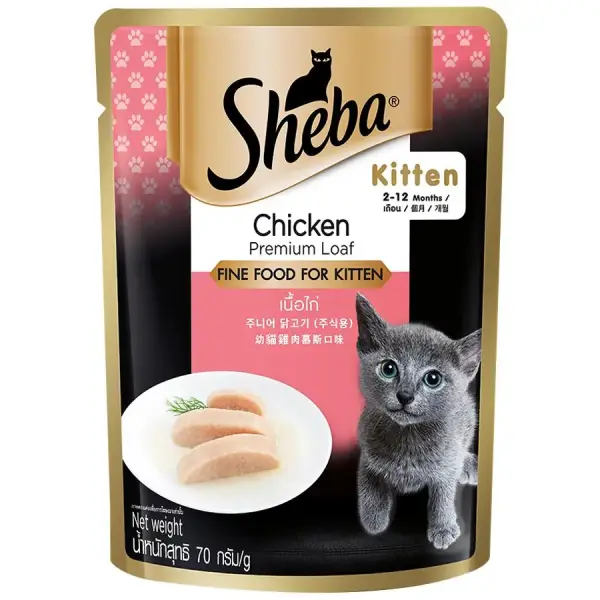 sheba-rich-premium-kitten-fine-wet-cat-food-chicken-loaf-2-12-months.webp Sheba Rich Premium Chicken Loaf Wet Kitten Food - 70g