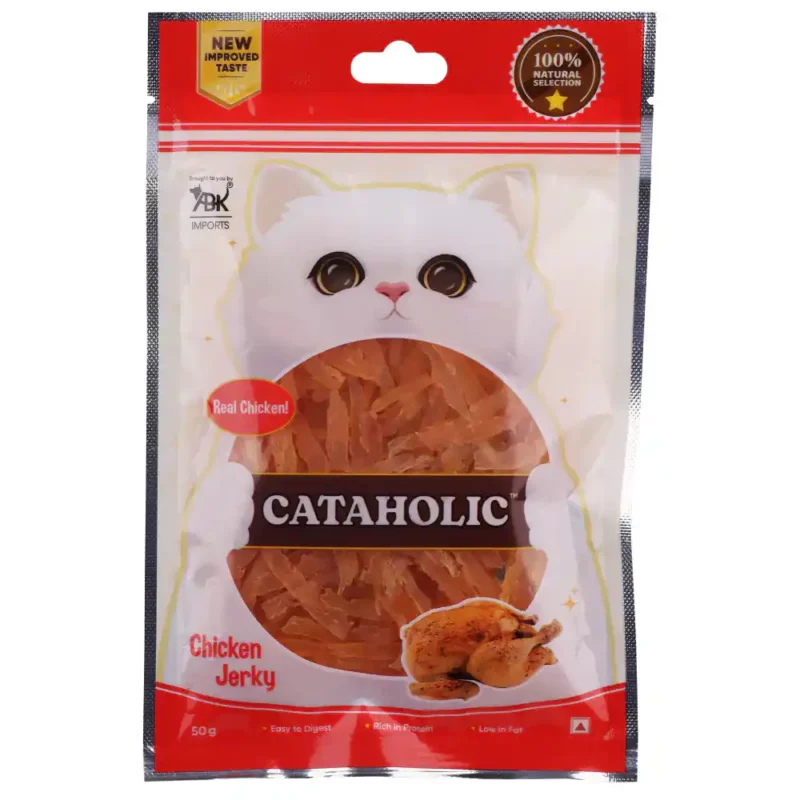 Cataholic Soft Chicken Jerky Sliced Cat Treats, 50g