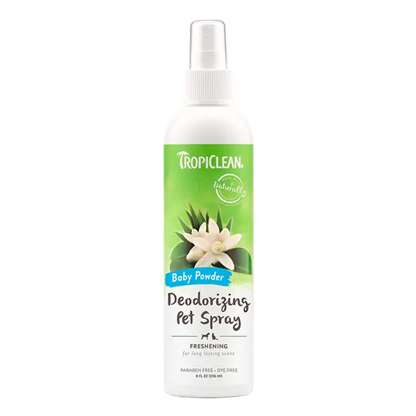 TropiClean Baby Powder Soft and Fresh Deodrizing Pet Spray, 236 ml