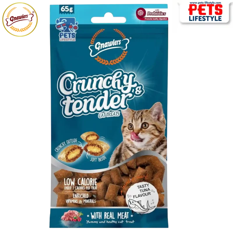 Gnawlers Crunchy And Tender Tasty Tuna Flavour For Cats 65g