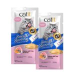 Catit Smooth & Savoury Salmon with Tuna & Shrimp Creamy Cat Treats, Pack of 2