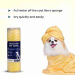 Trimz Quick Dry Absorption Towel for Dogs and Cats (Yellow) - Image 3