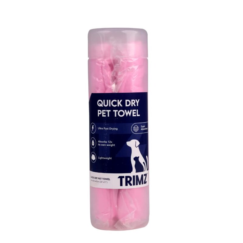 Trimz Absorption Towel for Dogs and Cats Pink