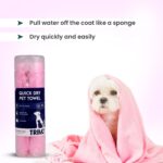 Trimz Quick Dry Absorption Towel for Dogs and Cats (Pink) - Image 4