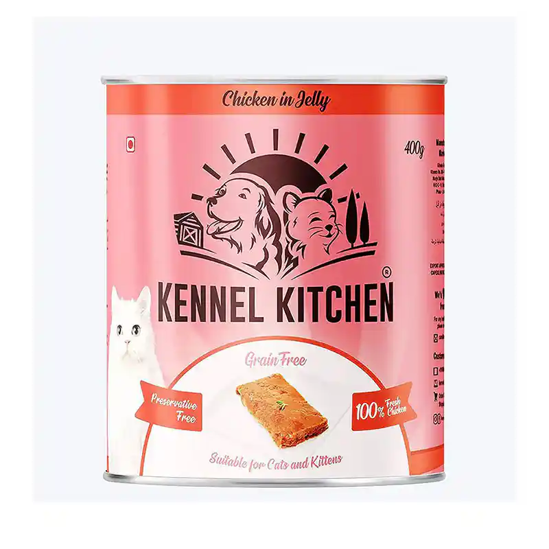Kennel Kitchen Adults and Kittens Grain Free Chicken in Jelly Wet Cat Food 400 g