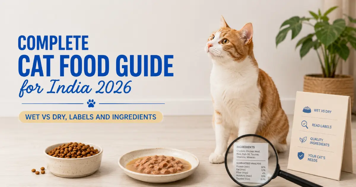 Complete Cat Food Guide for India 2026 Wet vs Dry, Labels and Ingredients
